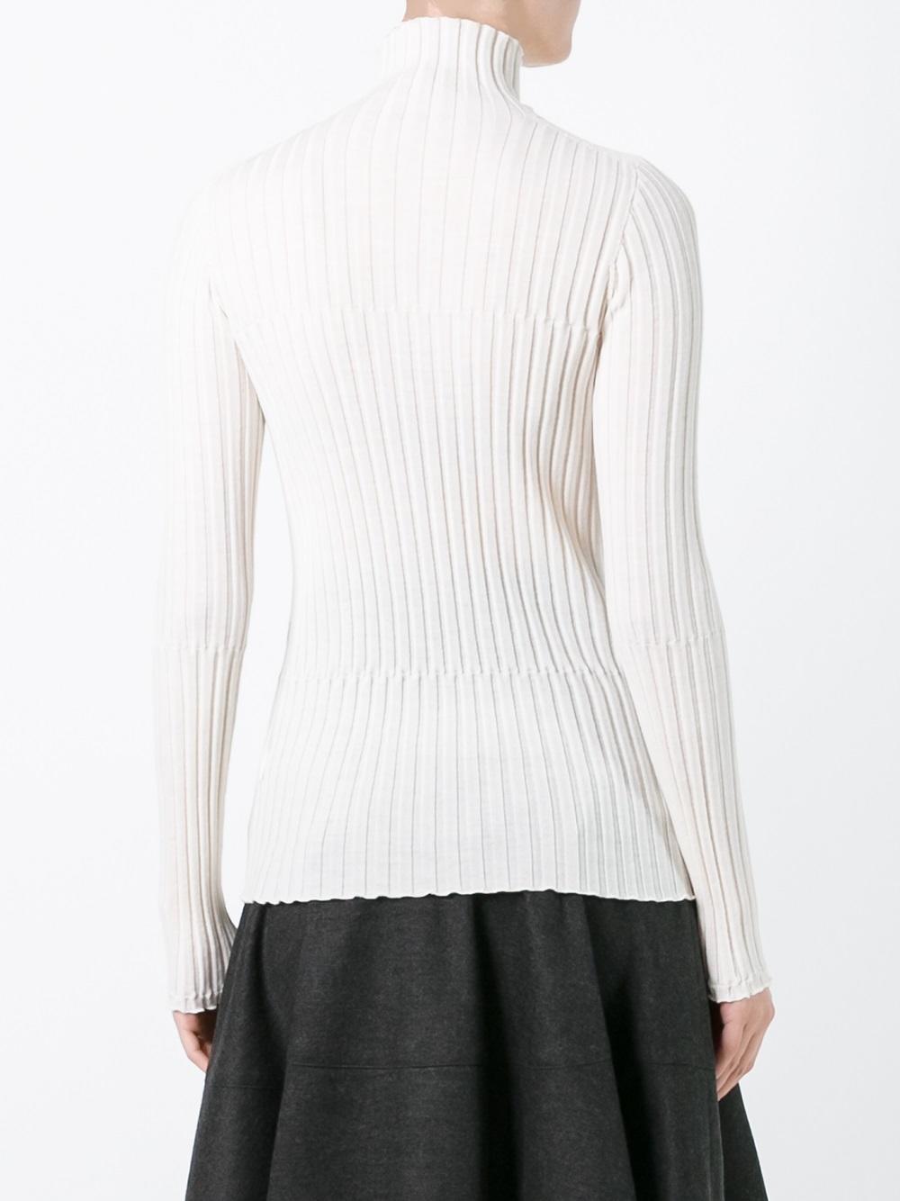 turtleneck ribbed knit jumper