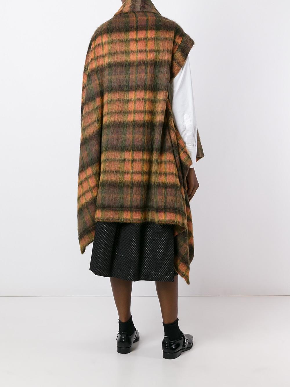 checked poncho