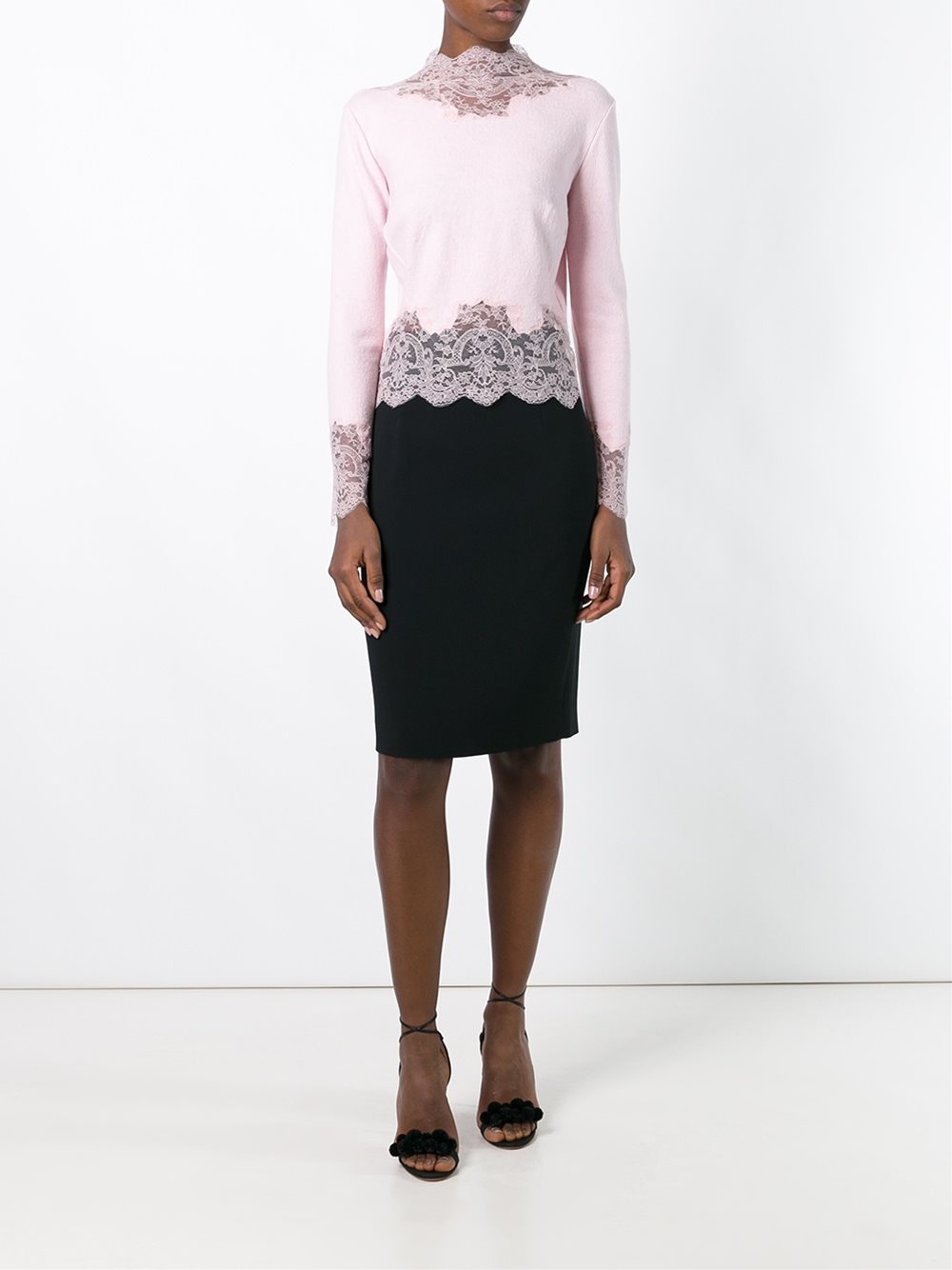 lace detail knit top