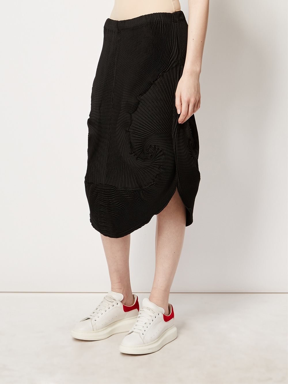 jacquard round hem skirt