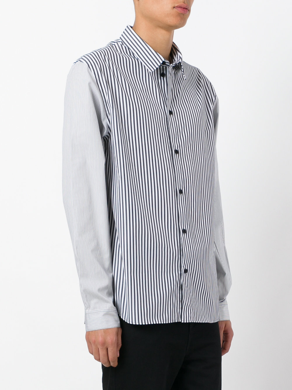 appliquéd striped shirt