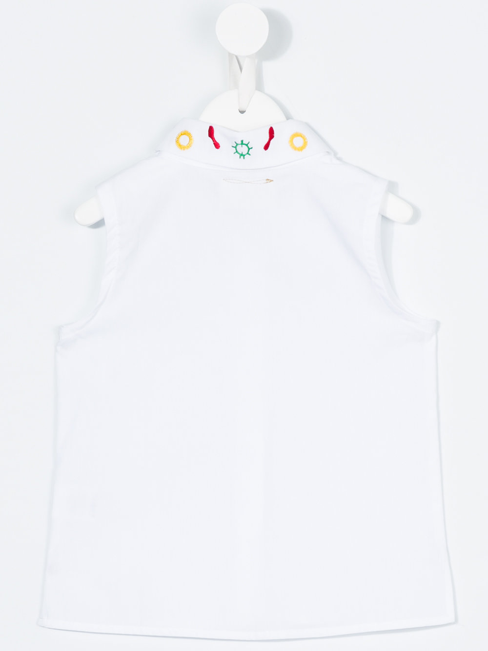 embroidered collar sleeveless shirt