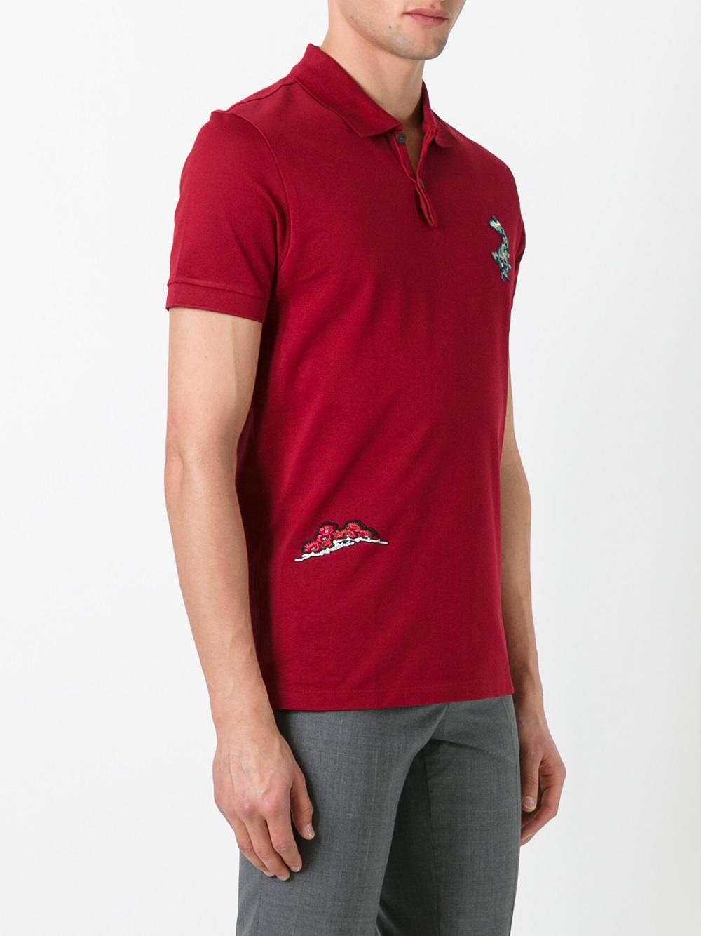 embroidered fish polo shirt