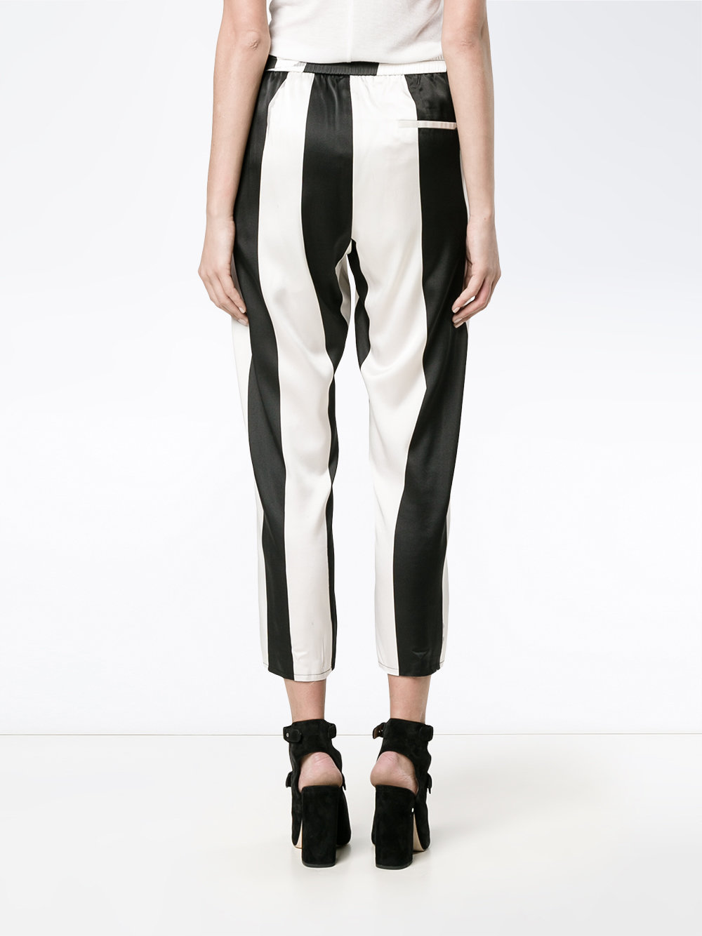 stripe cropped trousers 