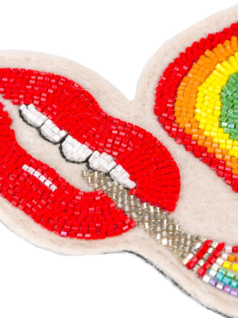 smoking lips beaded velcor patch