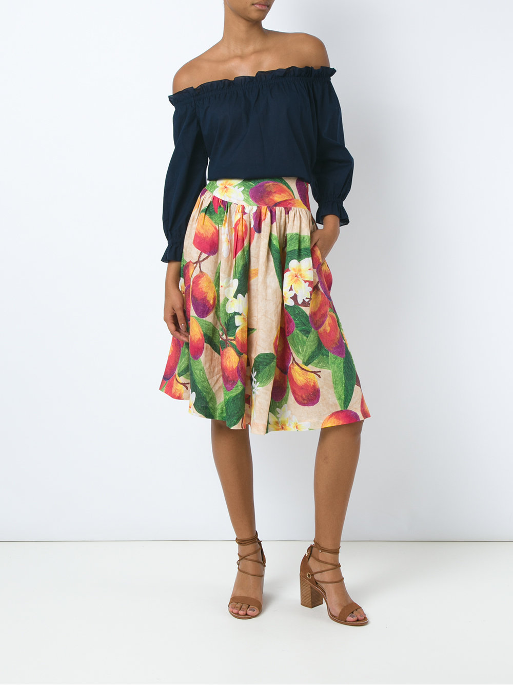 flared midi skirt