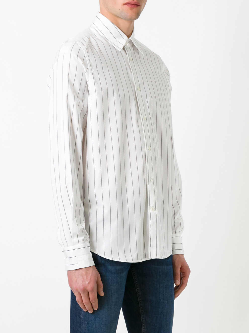 pinstriped shirt