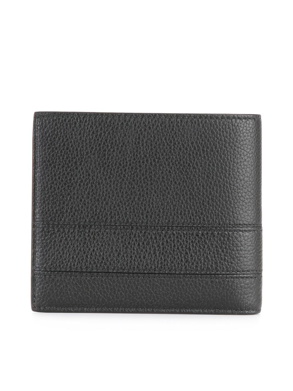 metallic plaque bi-fold wallet