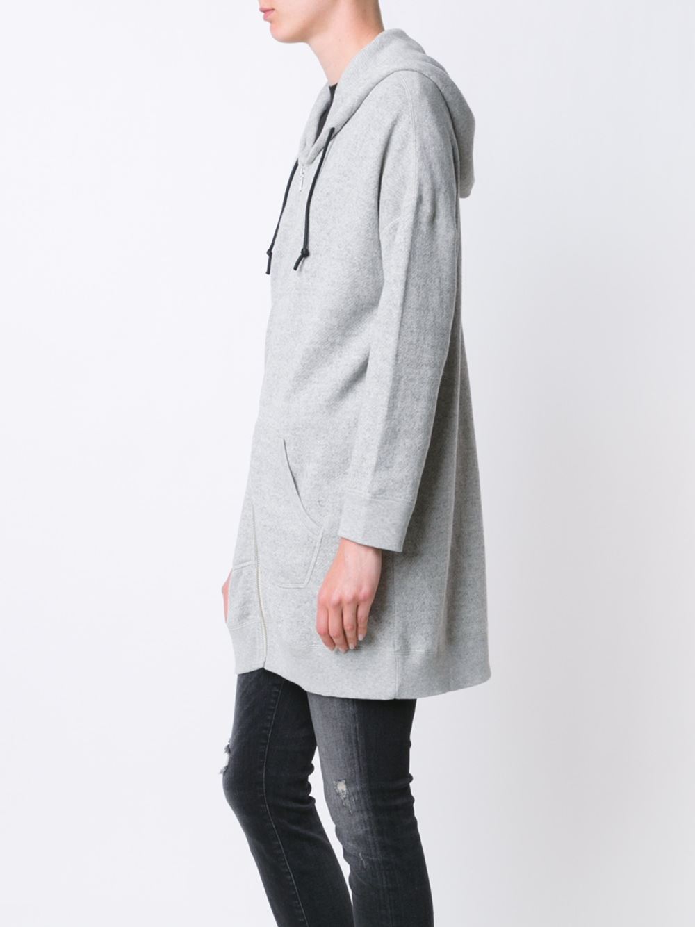 long zipped hoodie