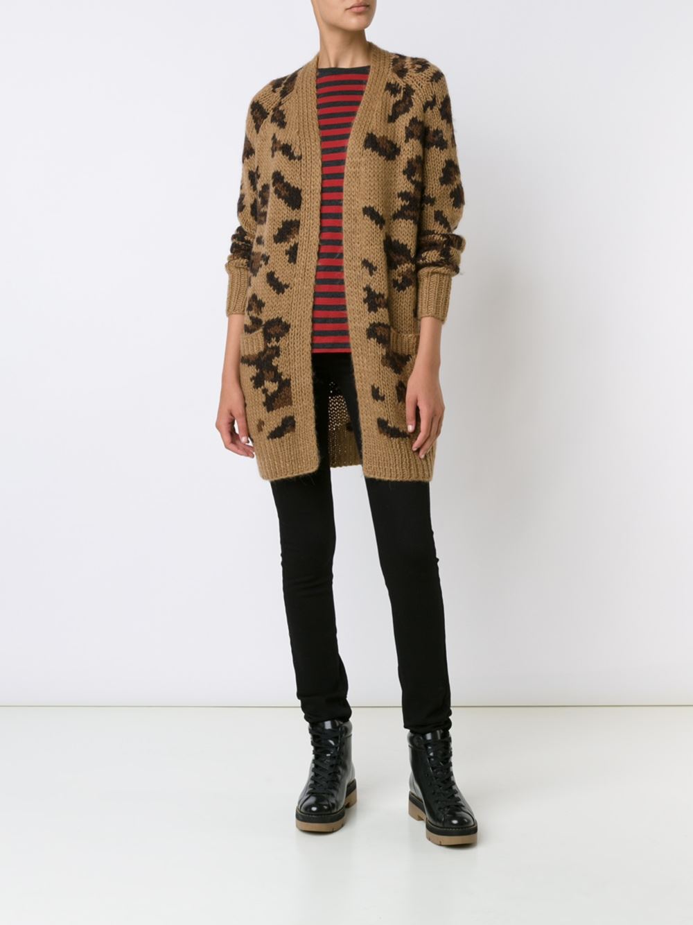 long leopard pattern cardigan
