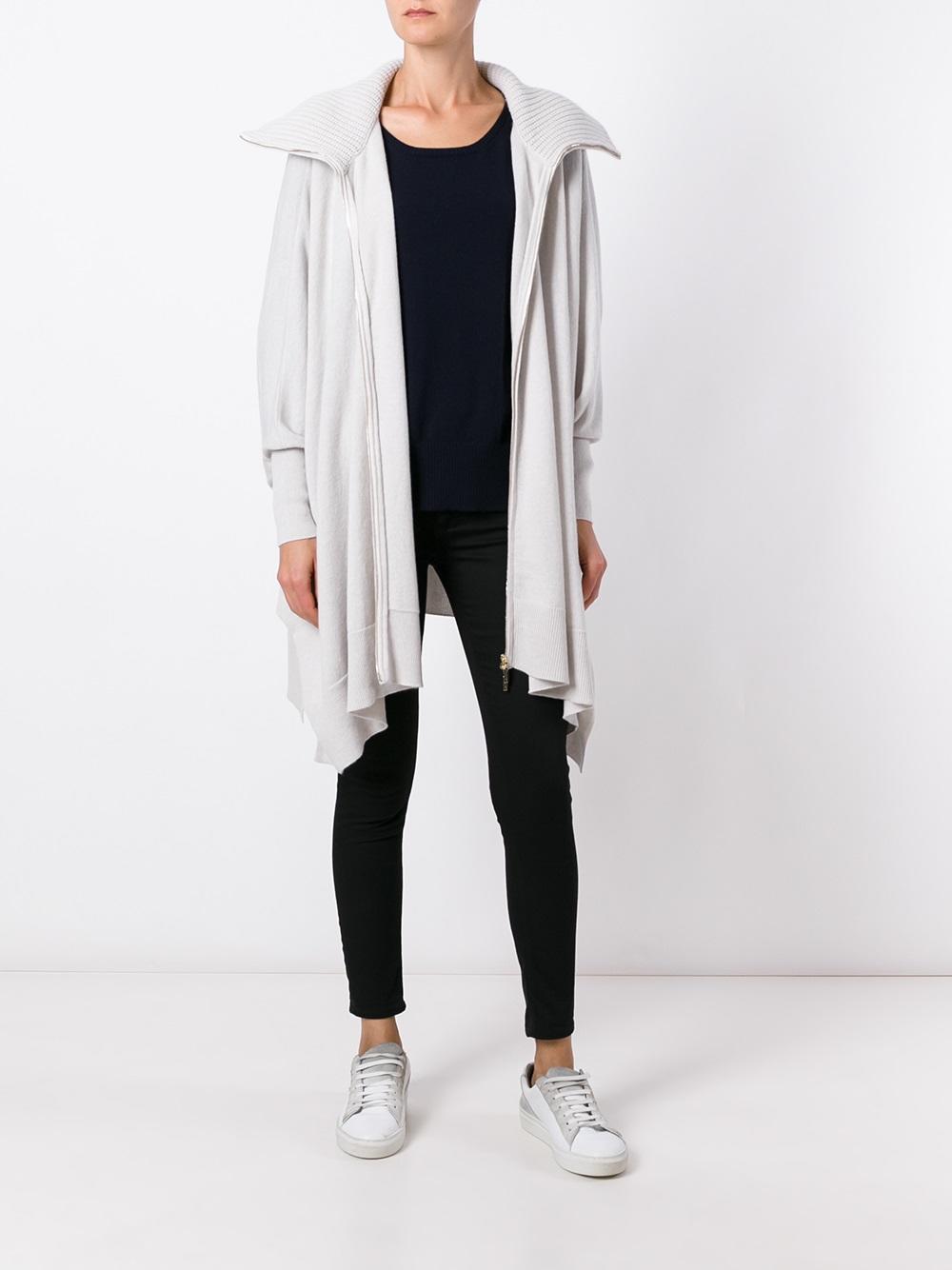 high neck pointed cardi-coat