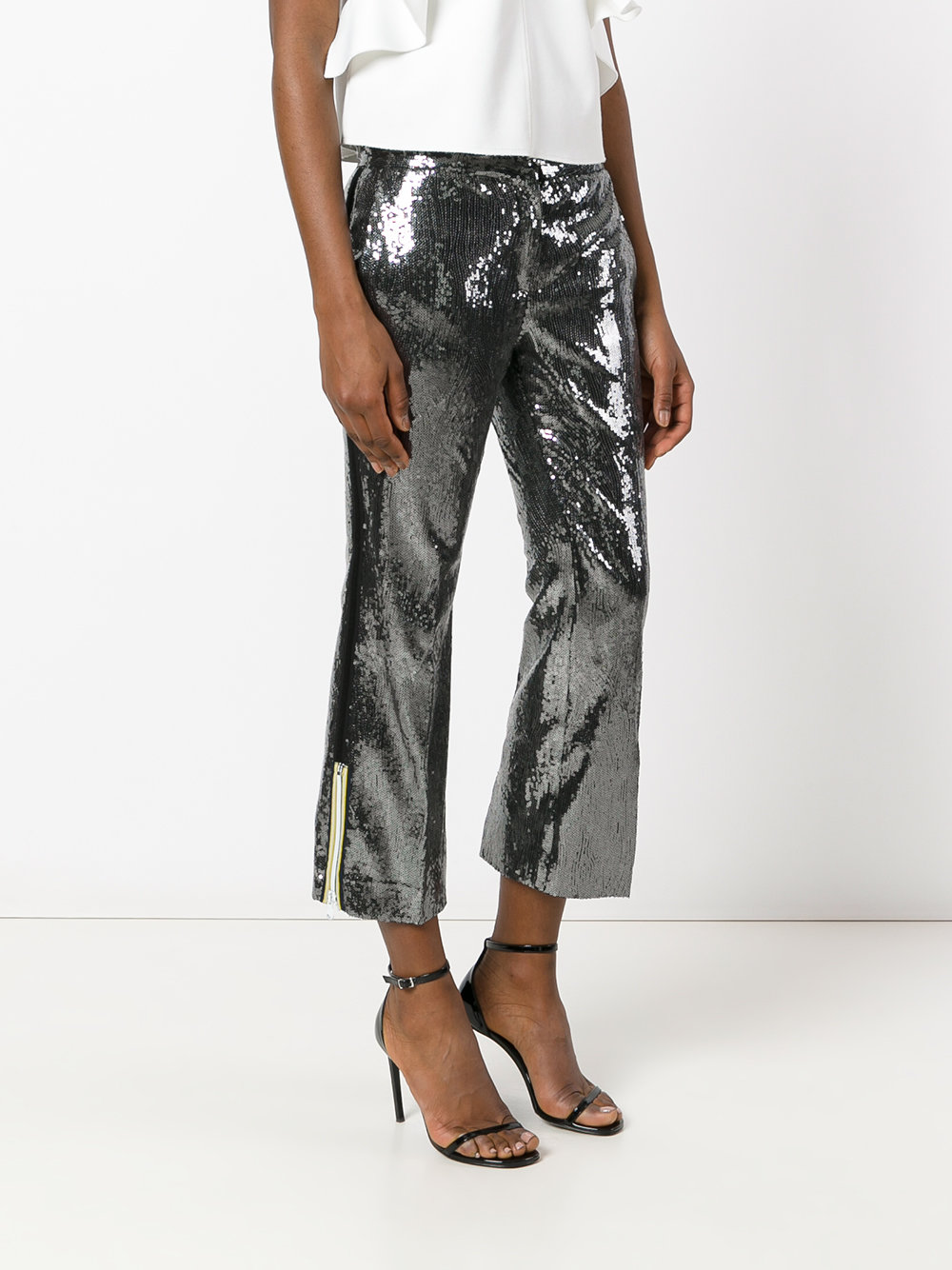 sequinned cropped trousers