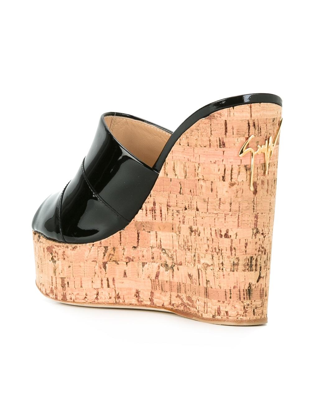 cork wedge mules