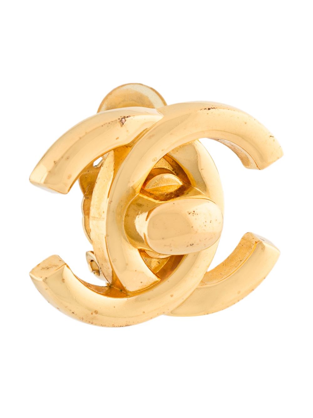 medium logo plaque clip on earrings