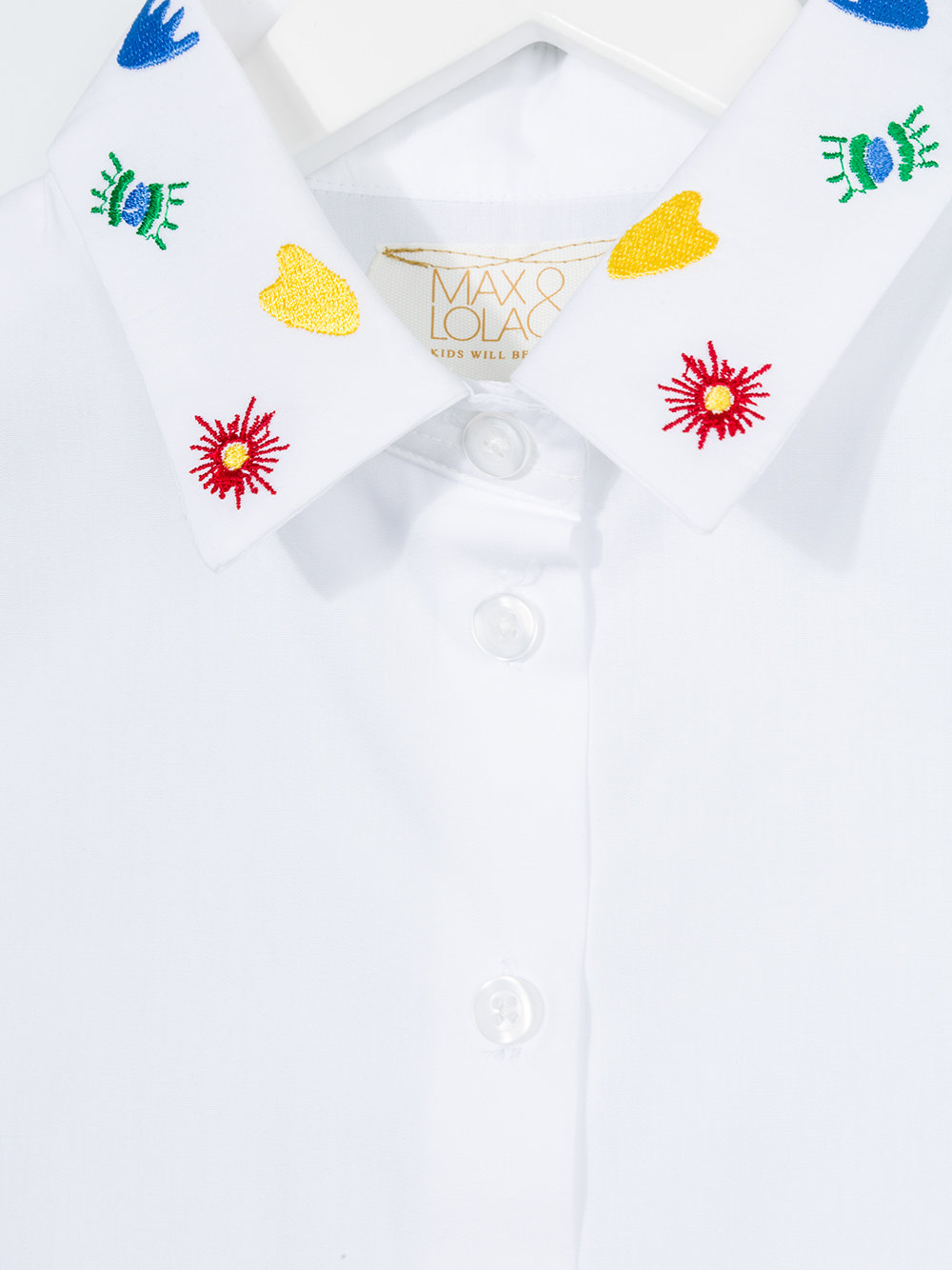 embroidered collar sleeveless shirt