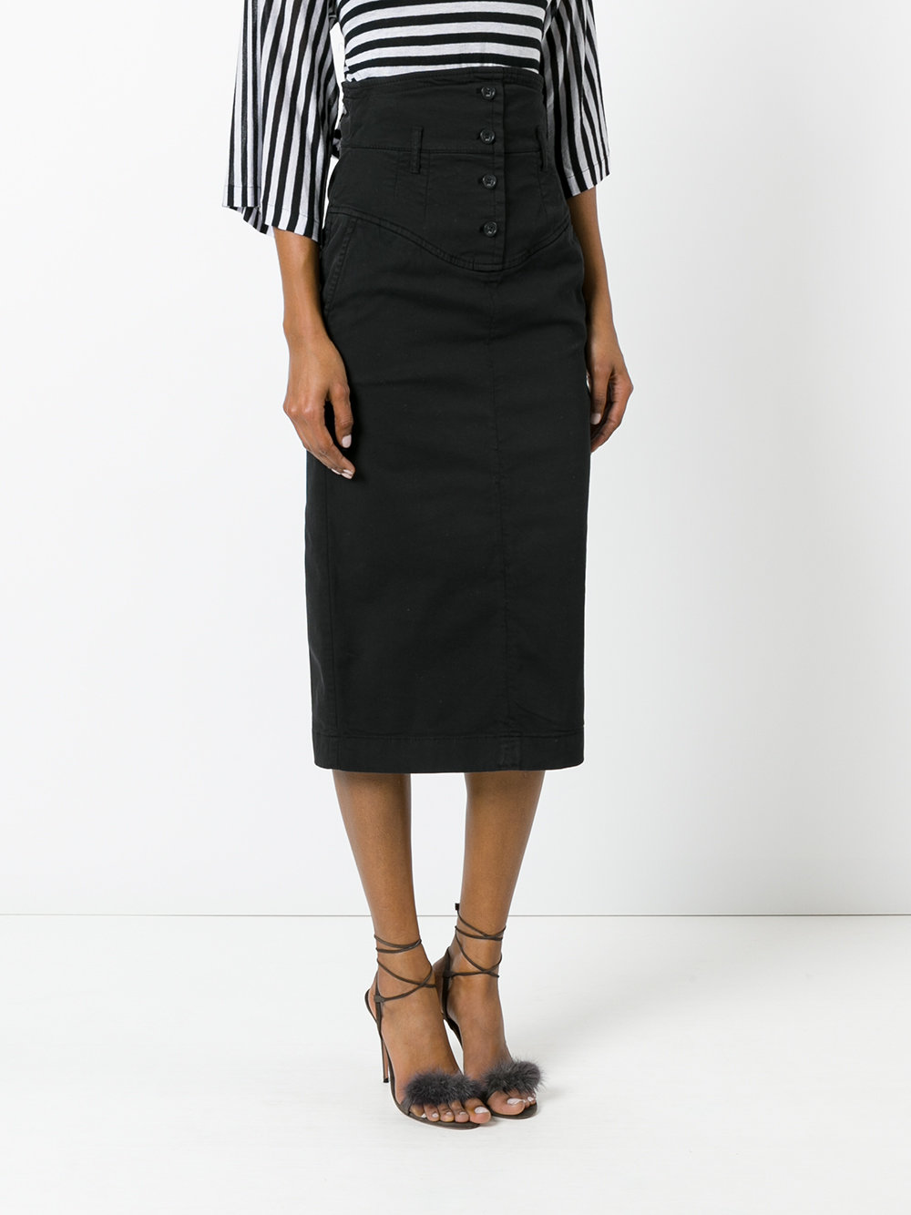 high-waisted midi skirt 