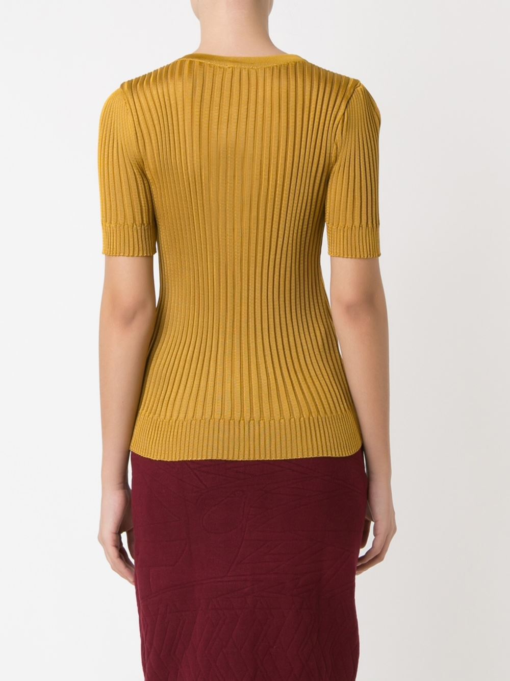 ribbed knit blouse