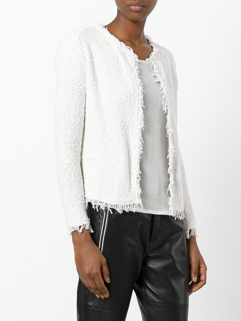 frayed edge cropped jacket