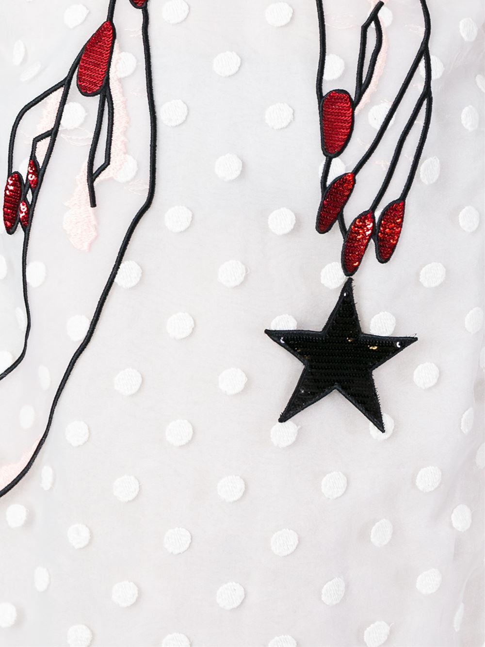 embroidered hands mini dress