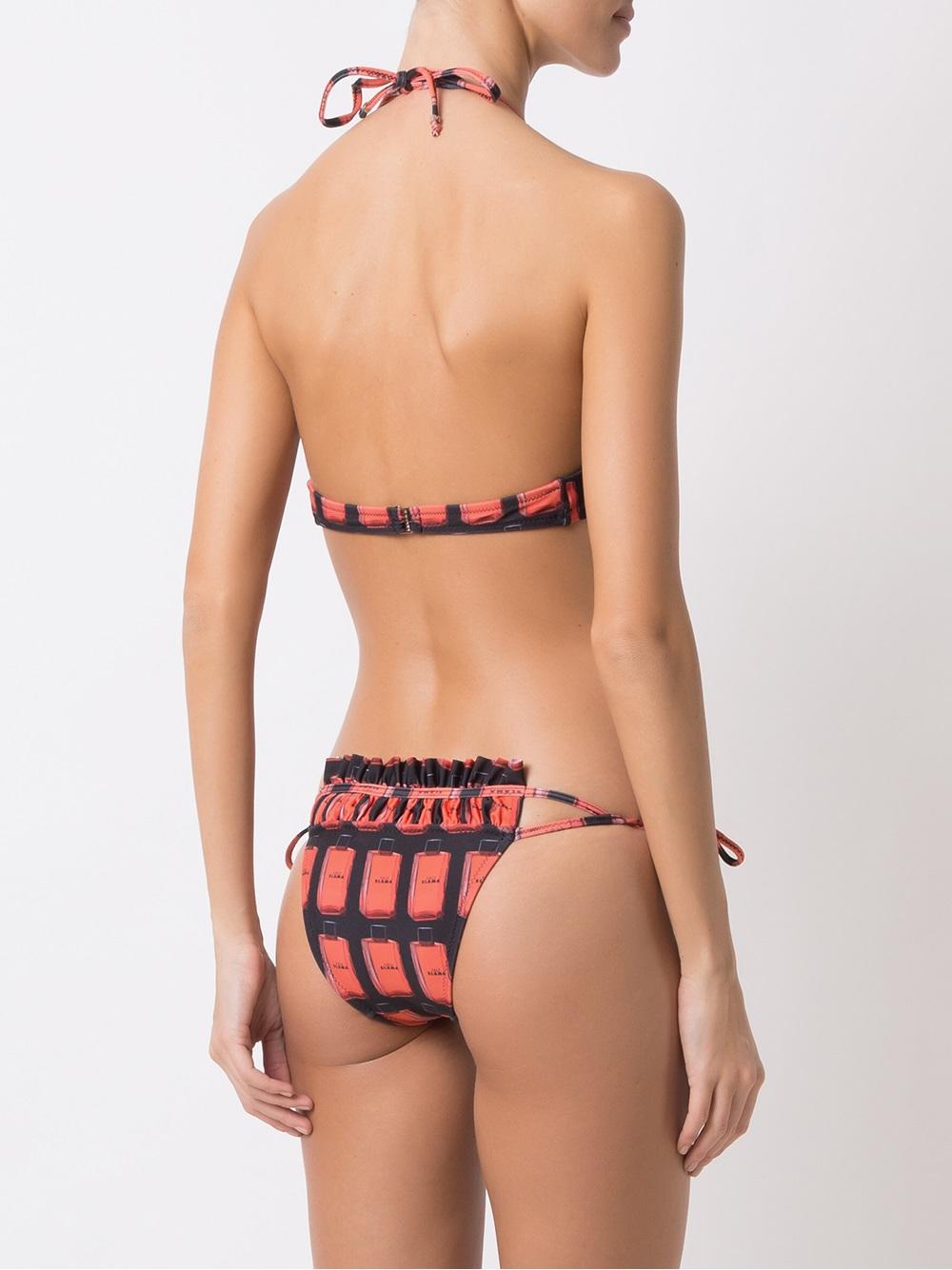 printed triangle bikini set