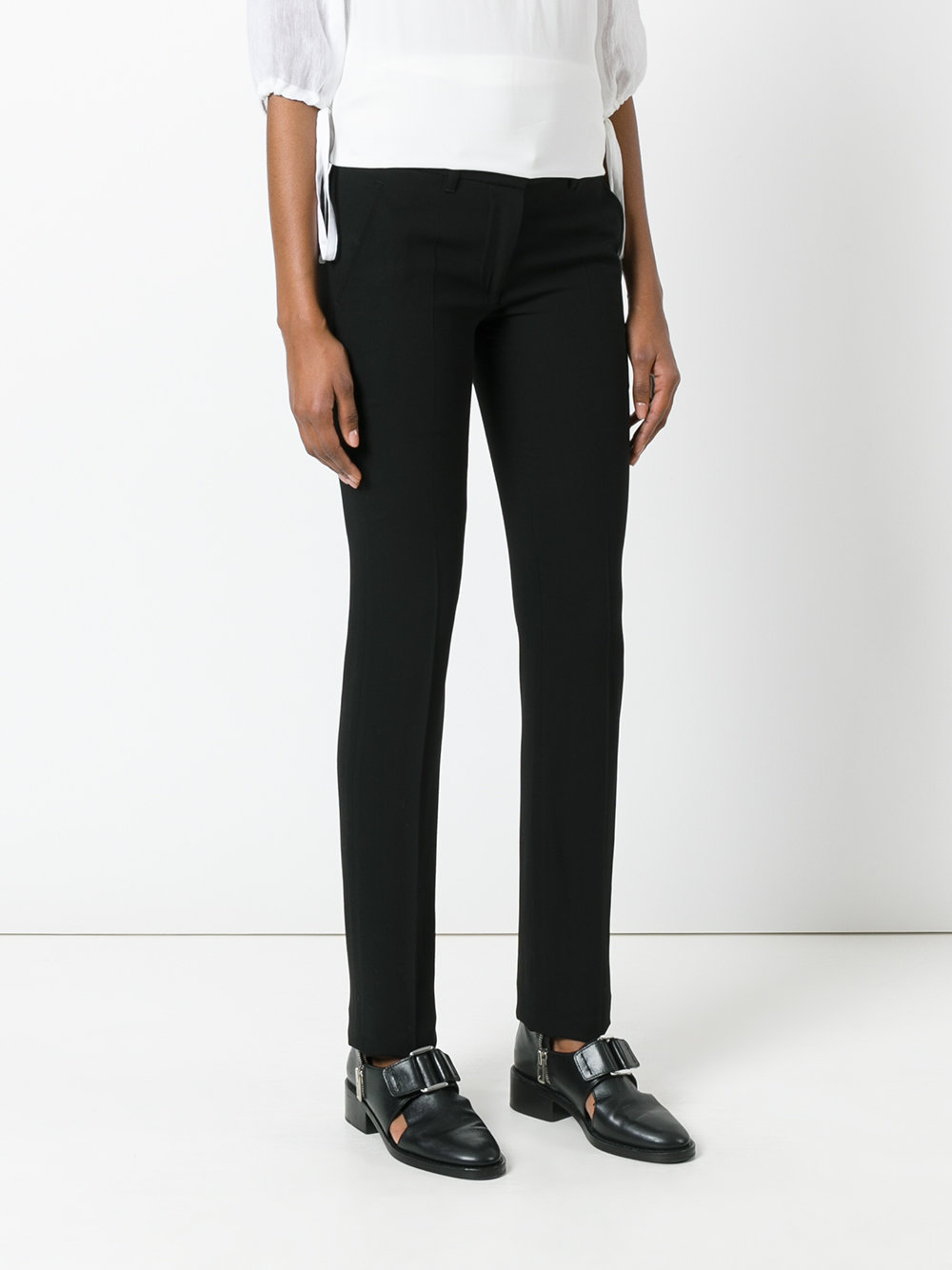 slim-fit tailored trousers