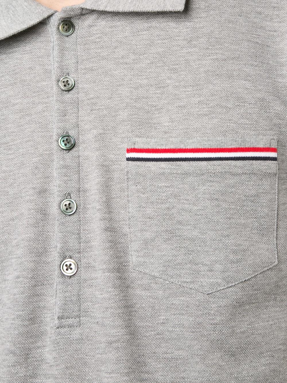 striped pocket polo shirt