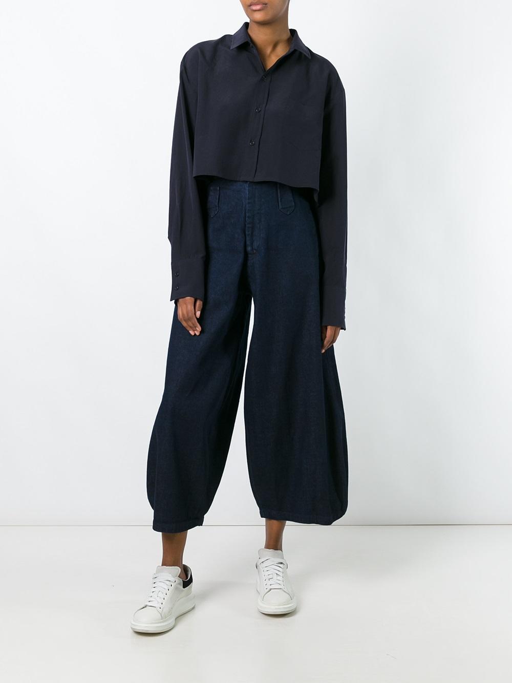 'Bunka' cropped wide leg jeans