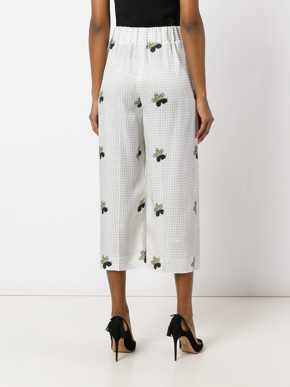 checked cropped trousers 