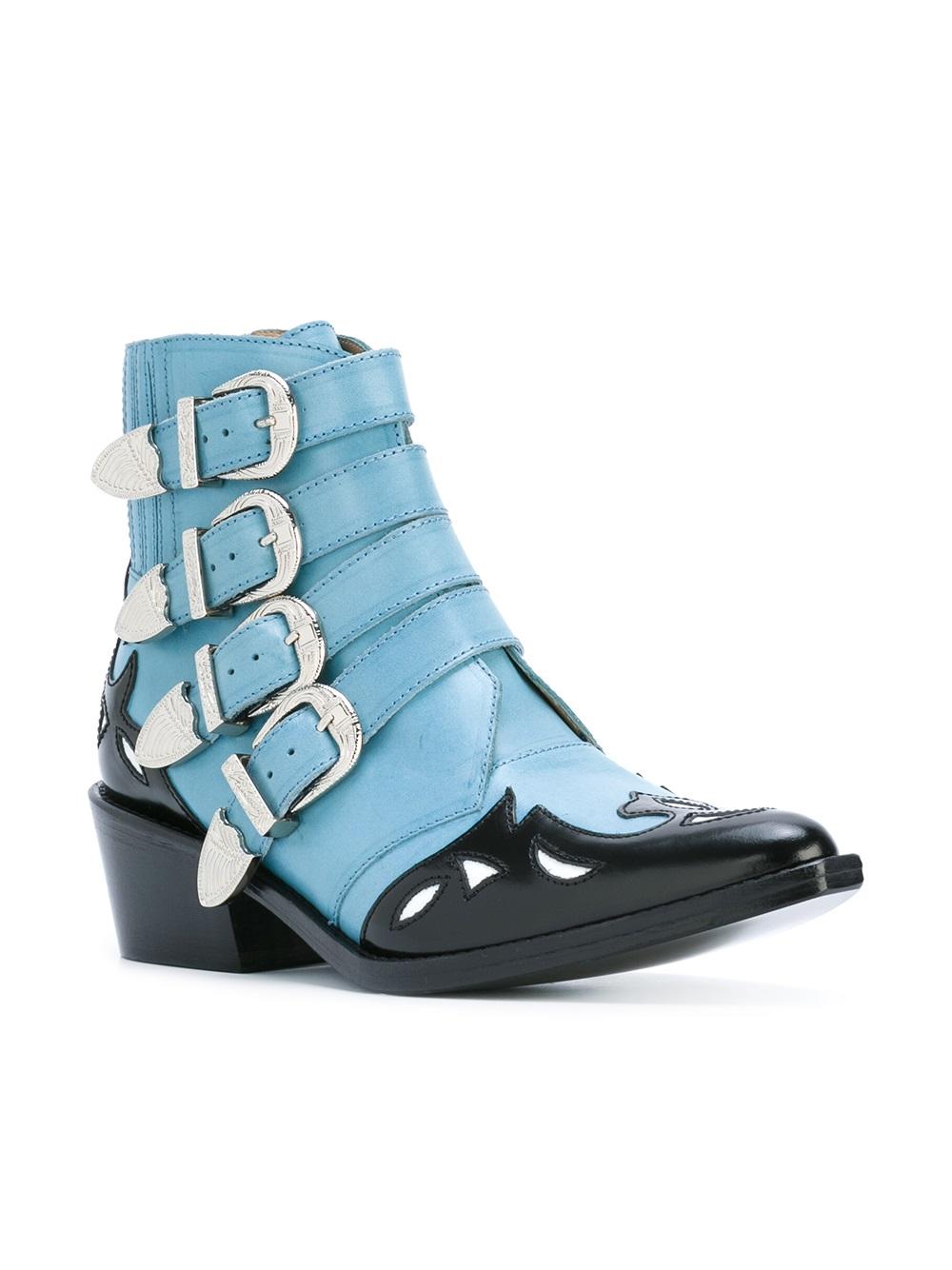 ankle height buckle boots 