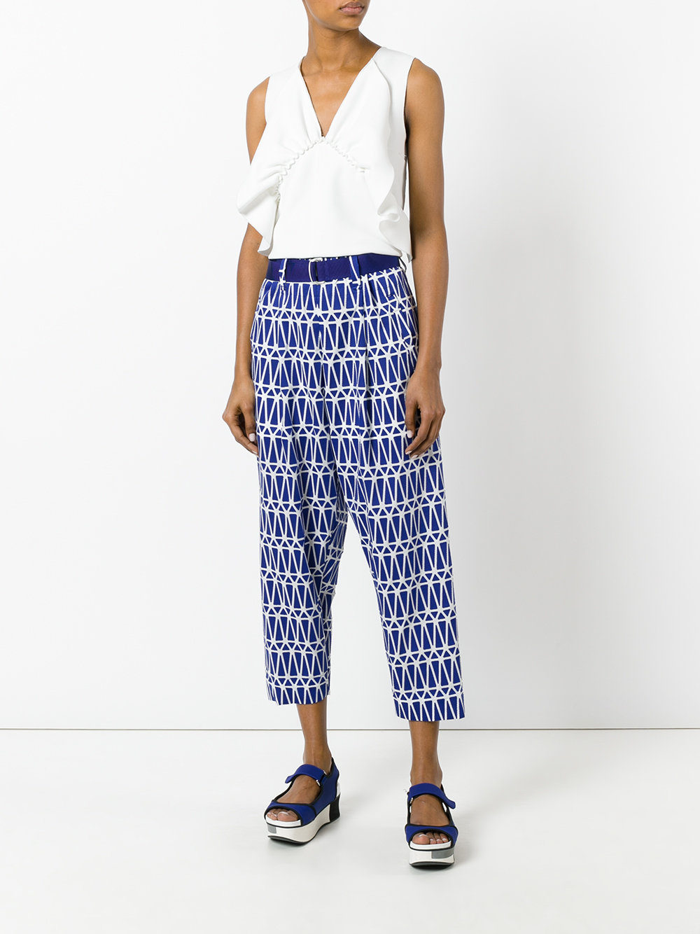 printed cropped trousers