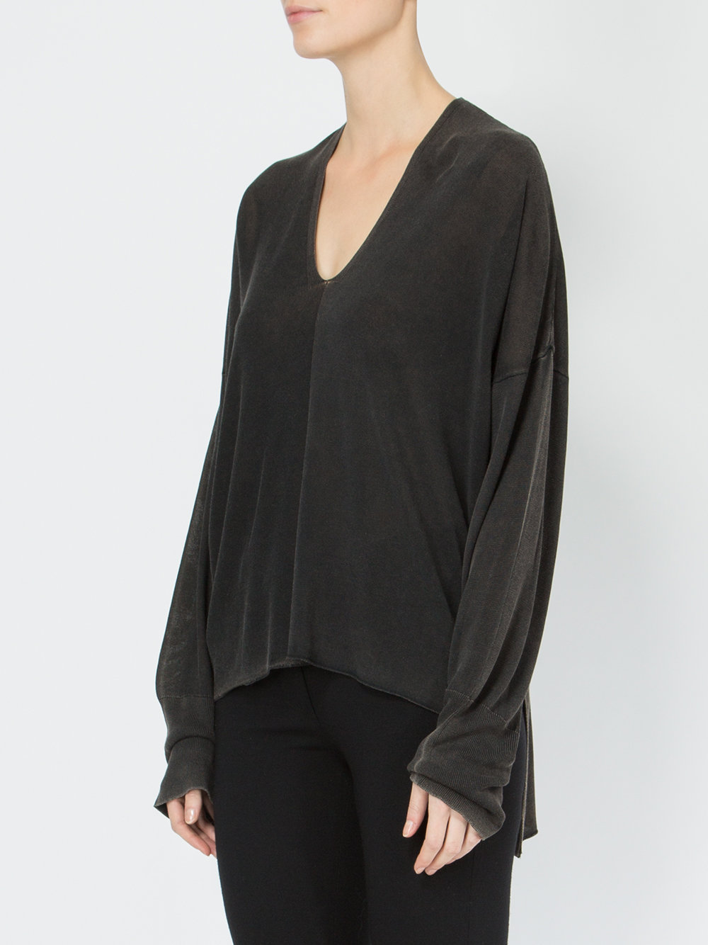 high-low hem knitted top