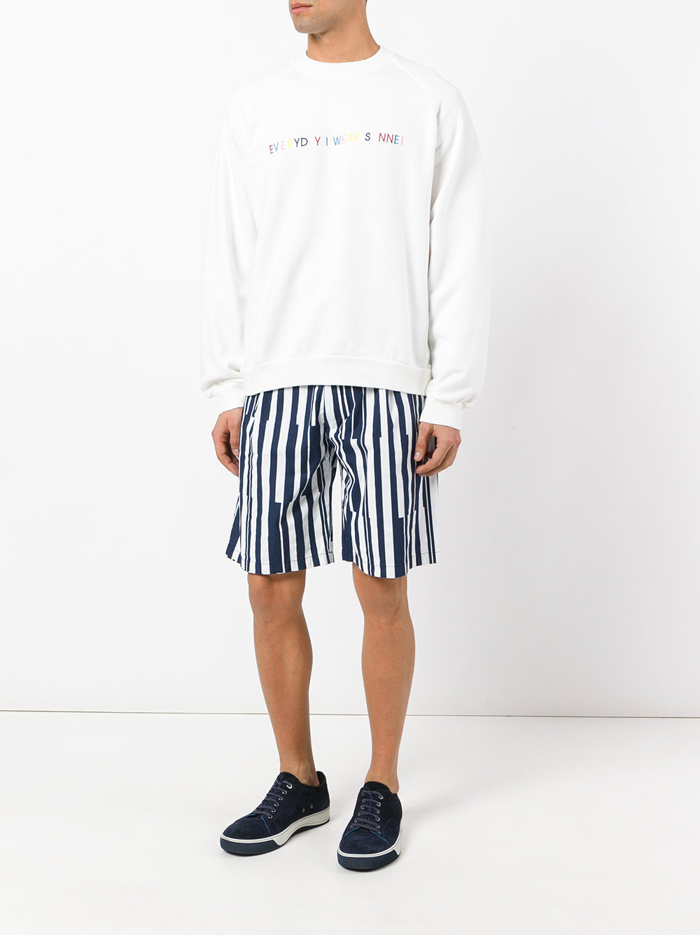 multicoloured embroidered slogan sweatshirt