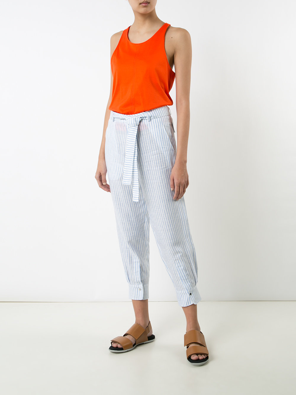 Parnas striped cropped trousers