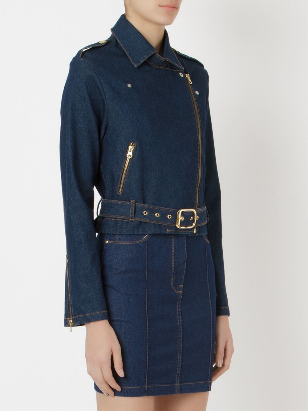 belted denim jacket