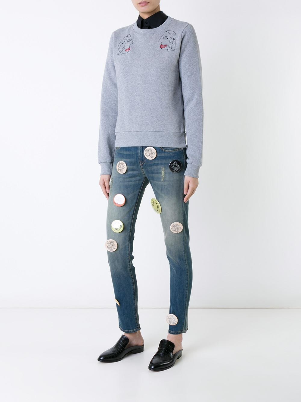 Robert Montgomery quote badge jeans