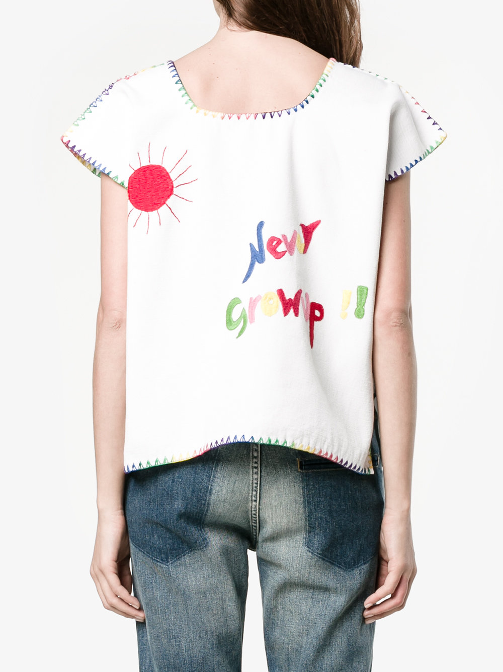 crochet embroidered t-shirt
