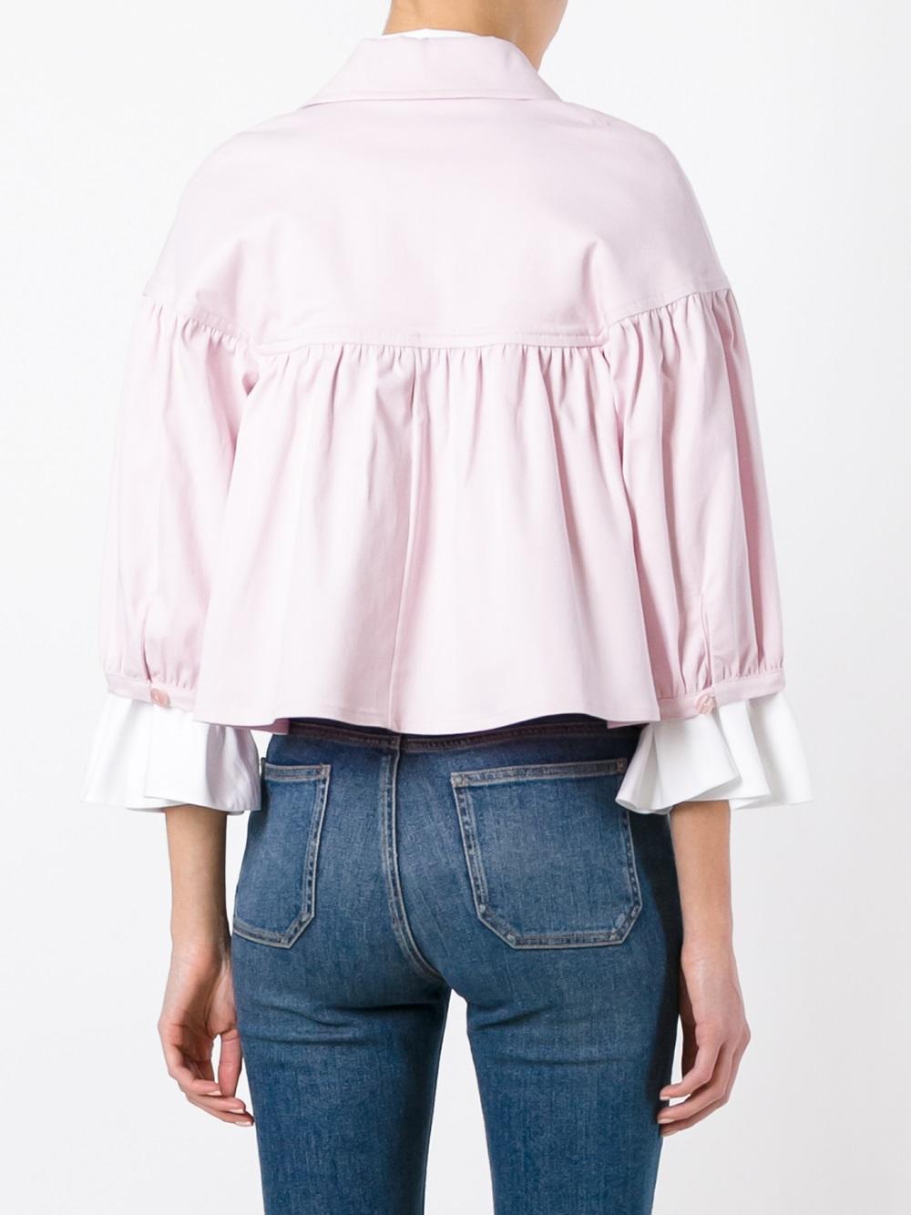 ruffled cropped jacket