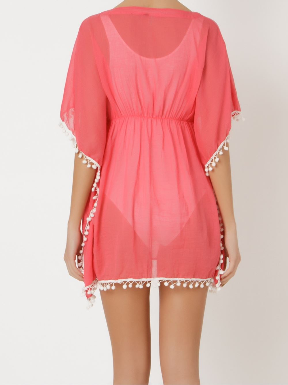 v-neck embroidered kaftan