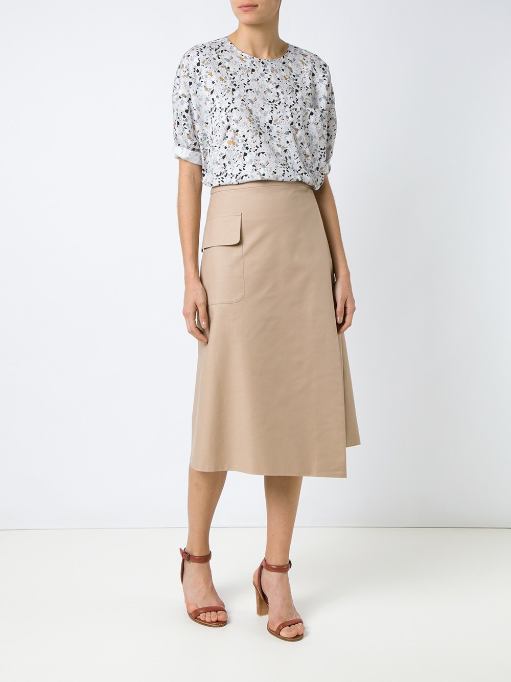 all-over print blouse