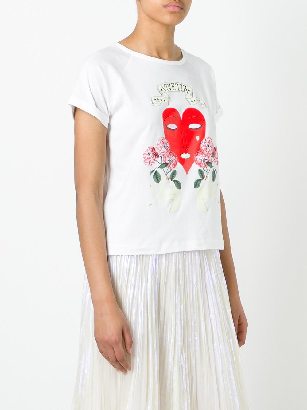 heart print T-shirt