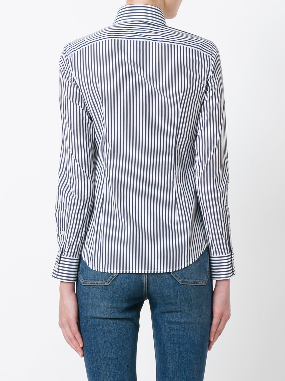 embroidered logo striped shirt 