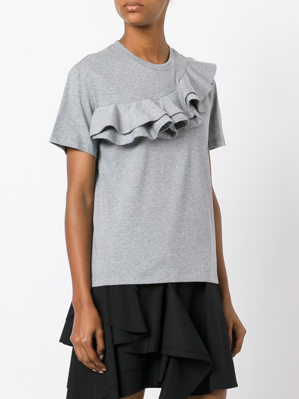 ruffle trim T-shirt
