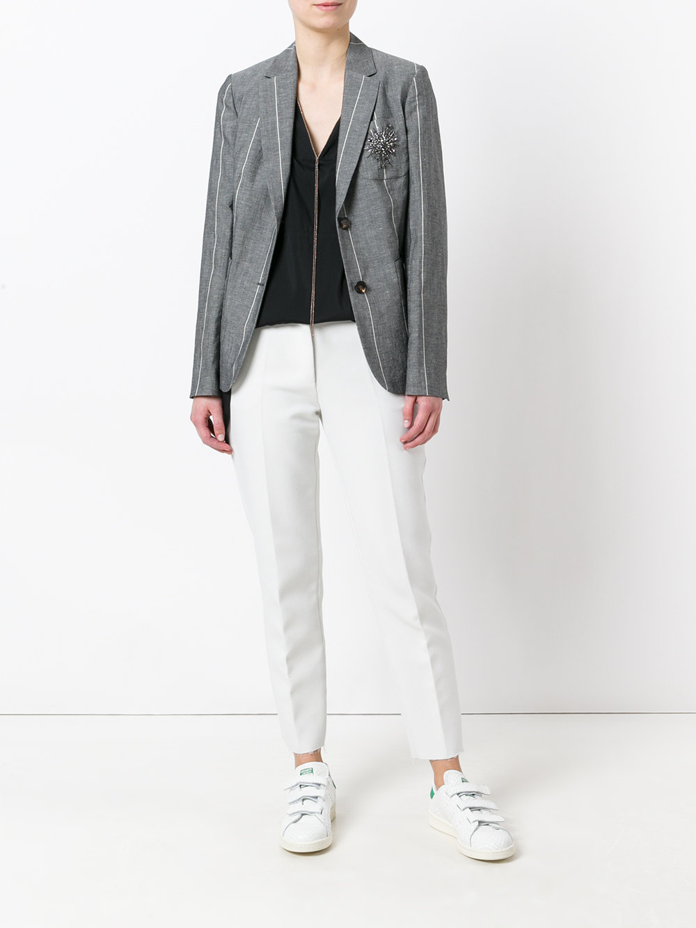 stoned pin striped blazer 