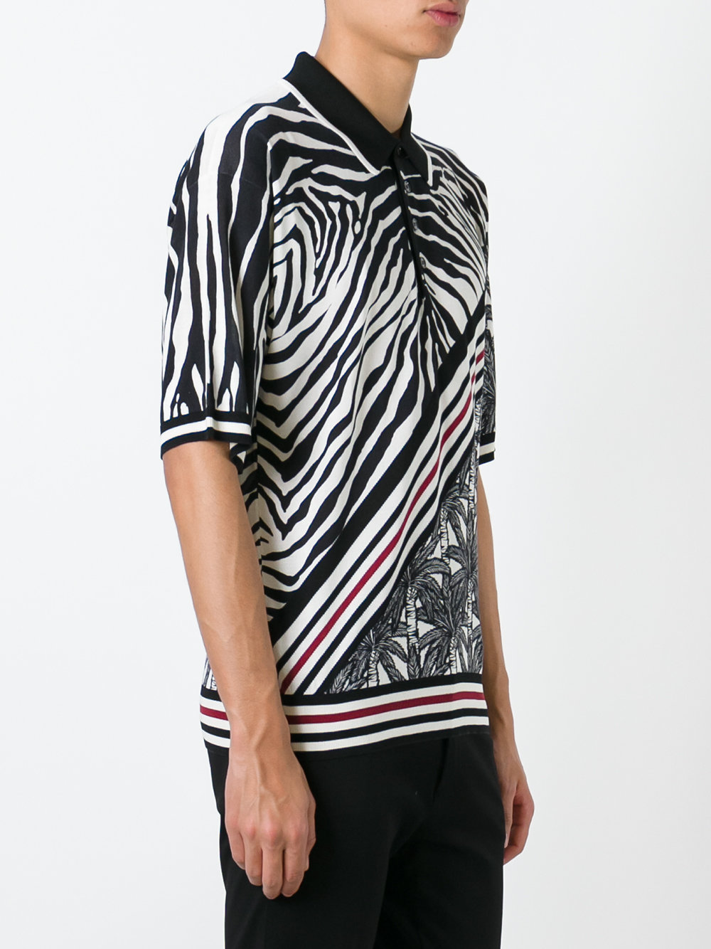 zebra stripe polo shirt