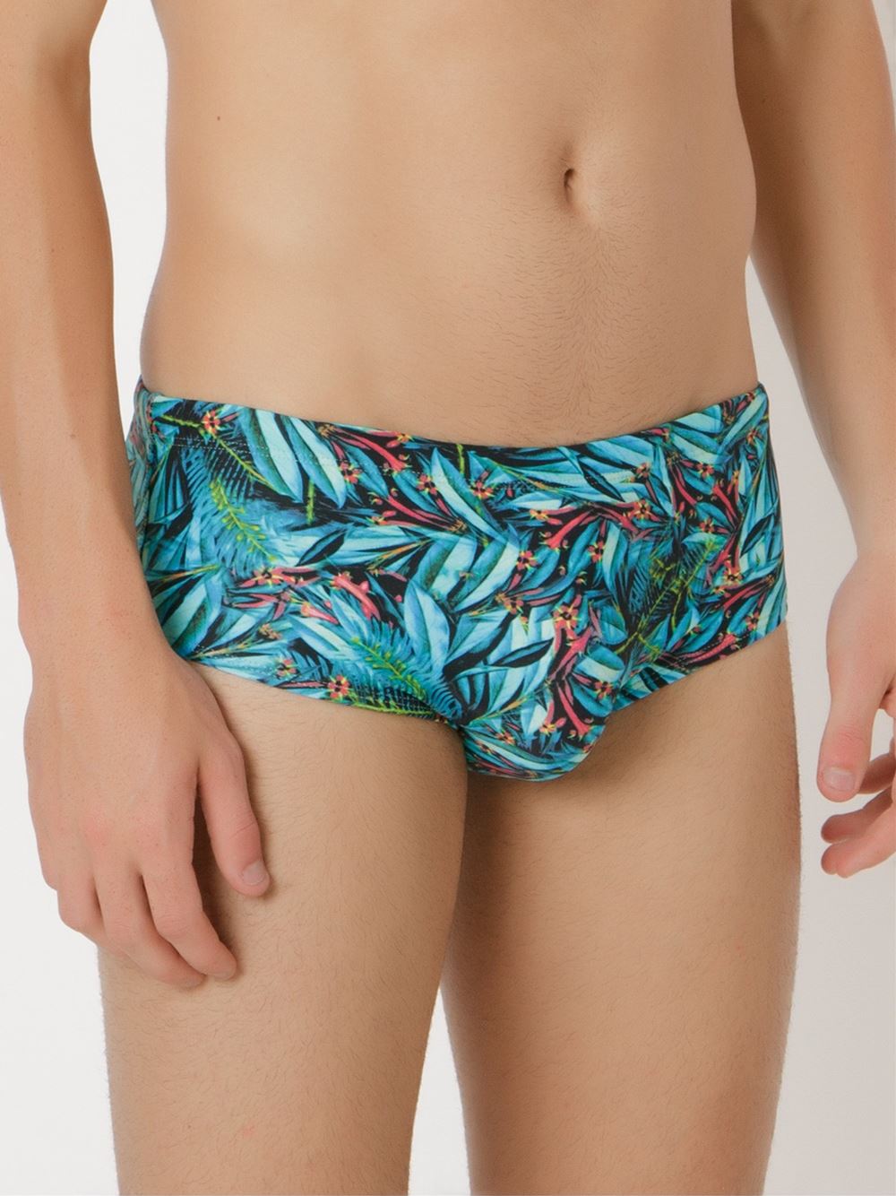 printed swim trunks