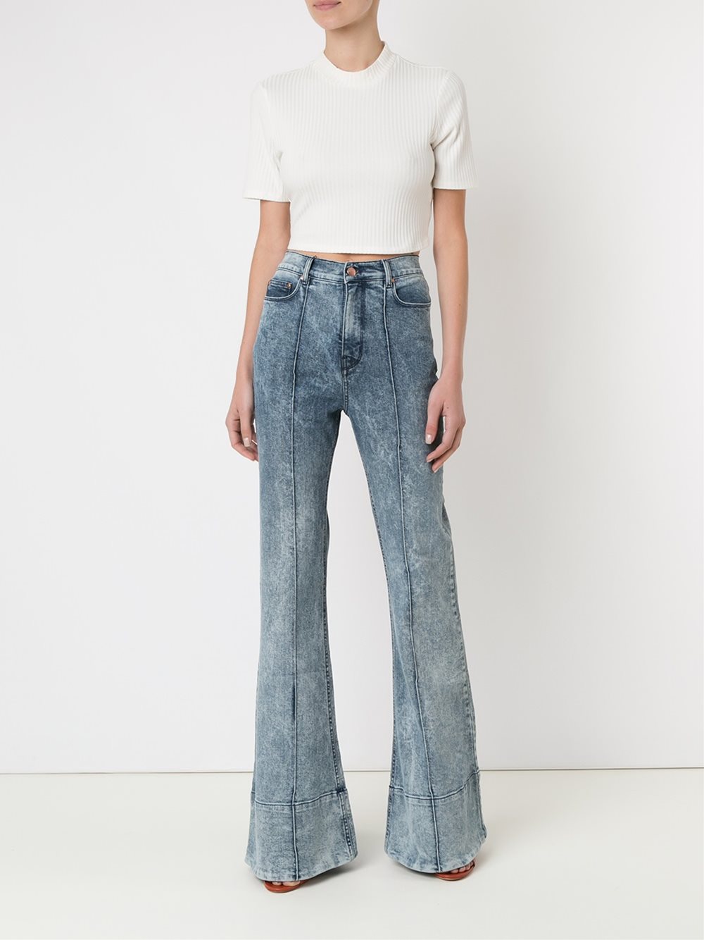 high waist flared trousers