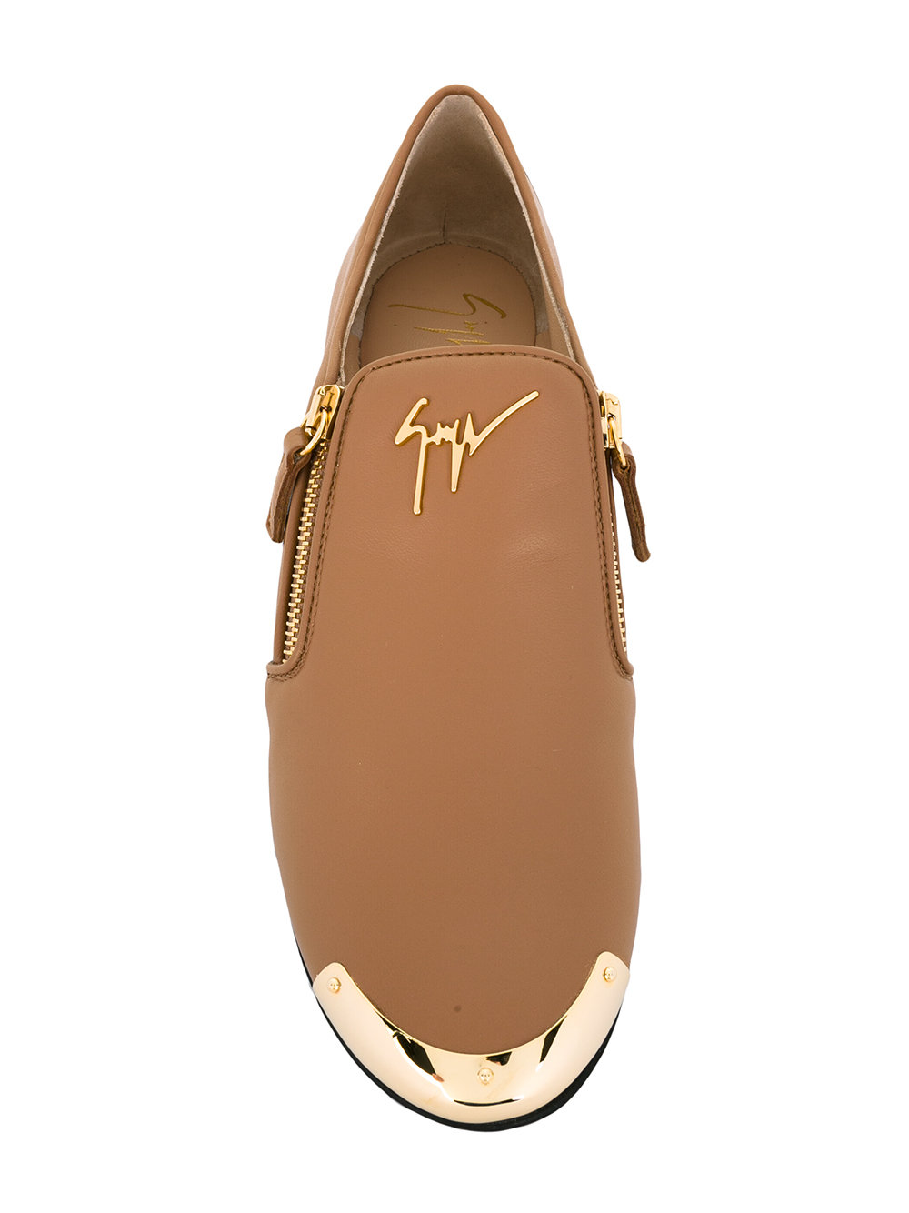 zip detail slippers