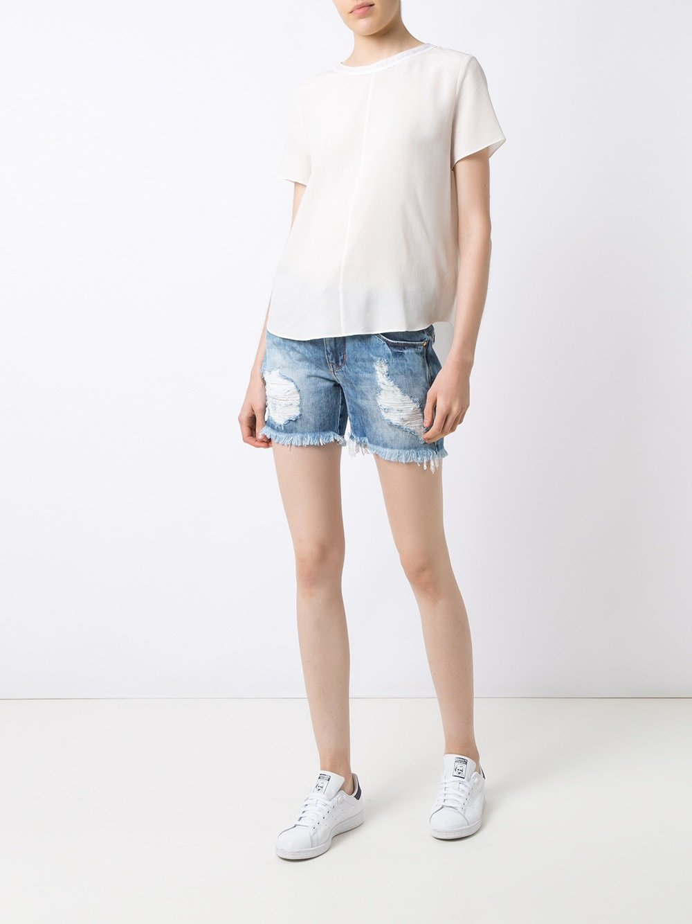 distressed denim shorts