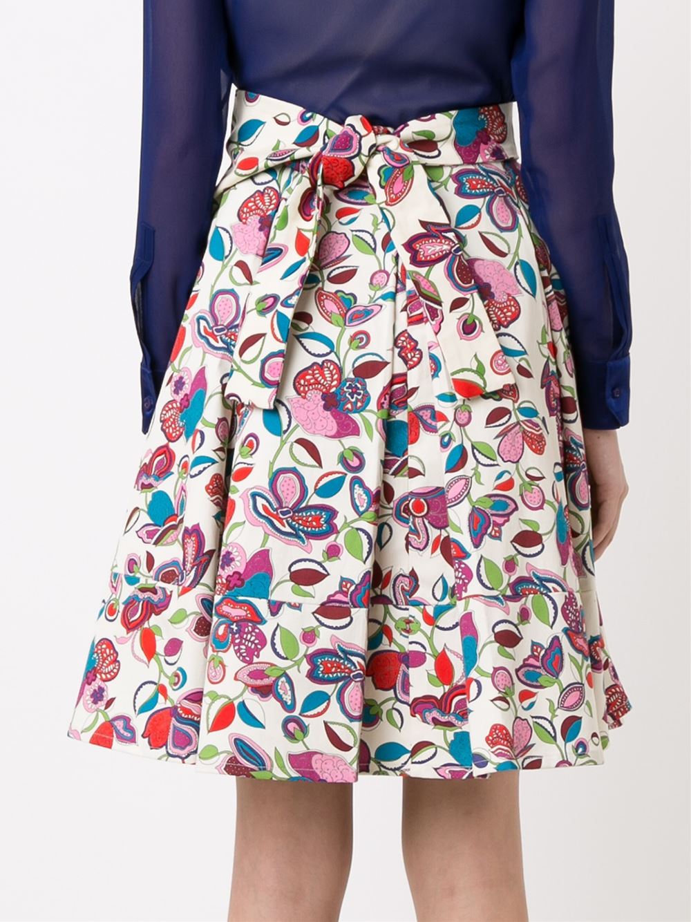 print flared skirt