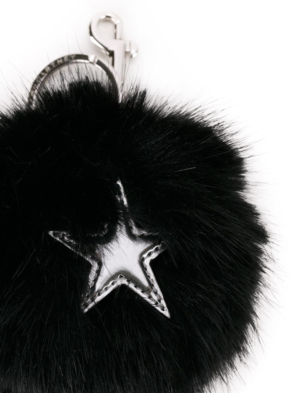 faux fur star keyring